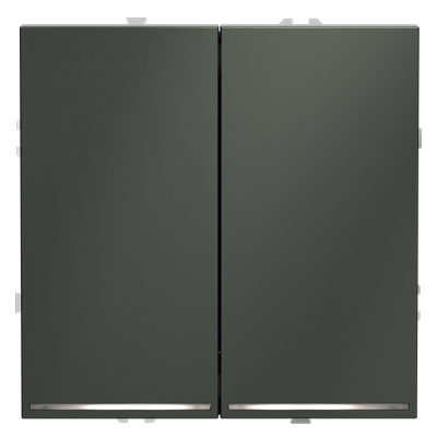 Выключатель двухклавишный с подсветкой Voltum S70 VLS020206 (титан)