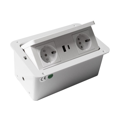 Блок розеток LK-DMS-742 (2 секции полуавтоматический 2 USB беспроводная зарядка) Mebax 00-00002869