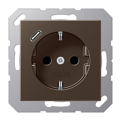 Розетка 2K+З USB Typ C Jung A1520-18CMO