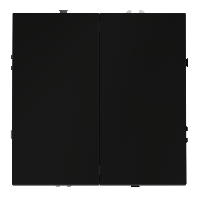 Перекрестный переключатель встраиваемый Voltum S70 двухклавишный 10А, (черный матовый) VLS020508