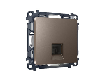 Комплект механизма компьютерной розетки RJ-45(8P8C) CAT6 со шторкой Ambrella Volt Alfa MA642010