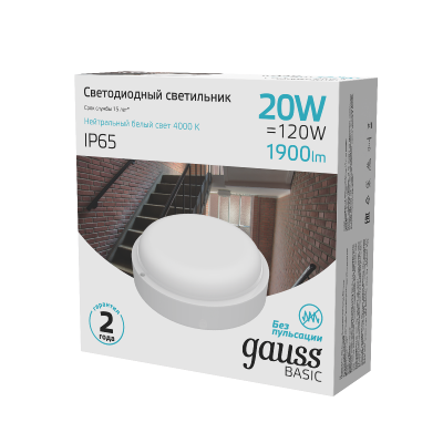 Настенно-потолочный светильник Gauss Basic 126418220B