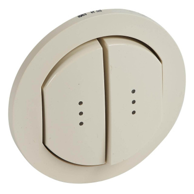 Лицевая панель Legrand Celiane переключателя двухклавишного с подсветкой слоновая кость 067824