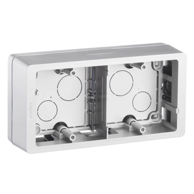 Коробка накладного монтажа 2-постовая Legrand Celiane титановая 080245