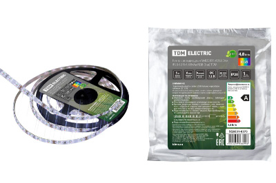 Светодиодная лента TDM Electric 12В 2835 4,8Вт/м RGB 5м IP20 SQ0331-0375