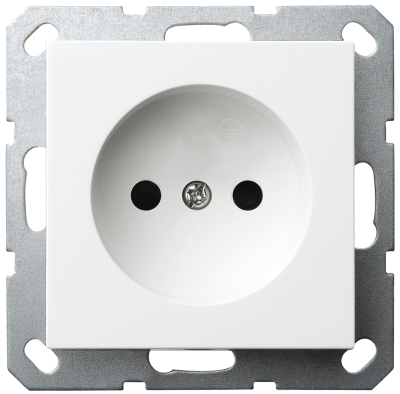 Розетка без заземления Jasmart с защитными шторками 16A 250V 2P белый глянцевый G5503W