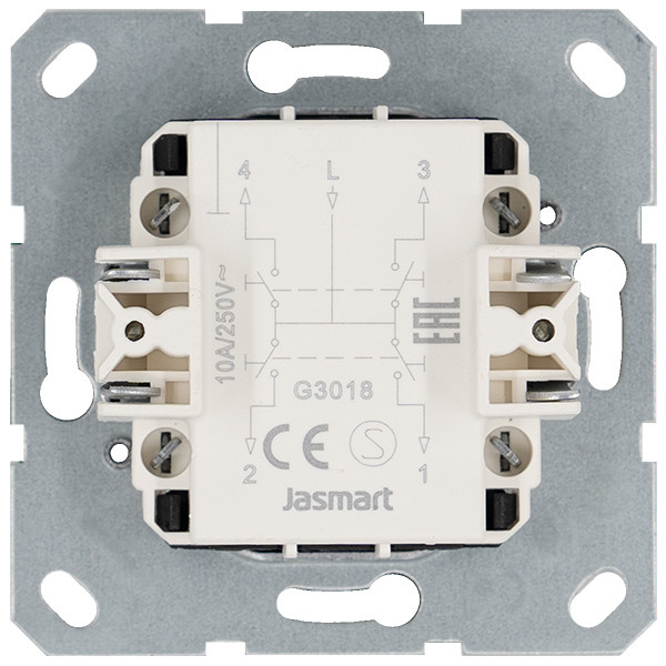 Выключатель одноклавишный для штор 10A 250V с накладкой, цвет Тауп Jasmart G3018T