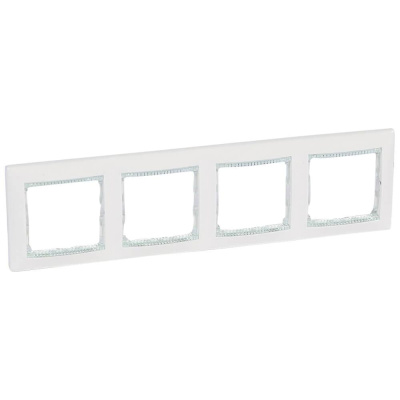 Рамка 4-постовая Legrand Valena белая/кристалл 774464