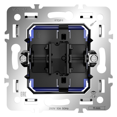 Механизм выключателя одноклавишного 10А Voltum S70 VLS0101M