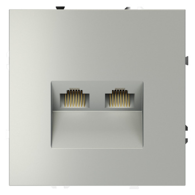 Розетка компьютерная двойная Voltum S70 VLS060205 (сталь)