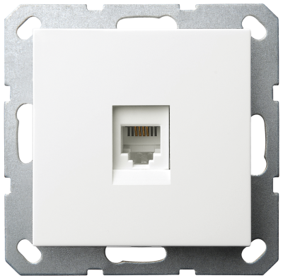 Интернет розетка Jasmart разъем RJ45 с накладкой белый глянцевый G6105W