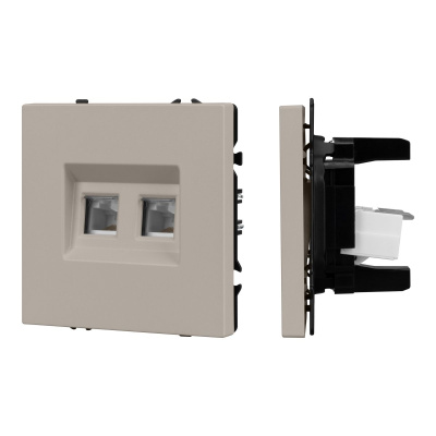 Механизм сдвоенной компьютерной розетки Arlight SCT-NOBE-MPC2-SFPL-CA (RJ-45, CAT6) 059450