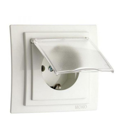 Розетка с заземлением с крышкой Mono Electric Despina-Larissa 16А 250В слоновая кость 500-000121-118