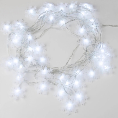 Светодиодная гирлянда (UL-00007196) Uniel Снежинки-2 220V белый ULD-S0500-050/DTA White IP20 Snowflakes-2