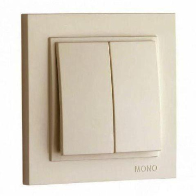 Выключатель двухклавишный Mono Electric Despina 10А 250В крем 102-170025-102