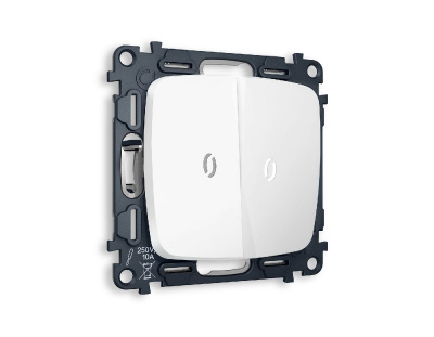 Комплект механизма 2-кл выключателя с подсветкой Ambrella Volt Omega MO124015