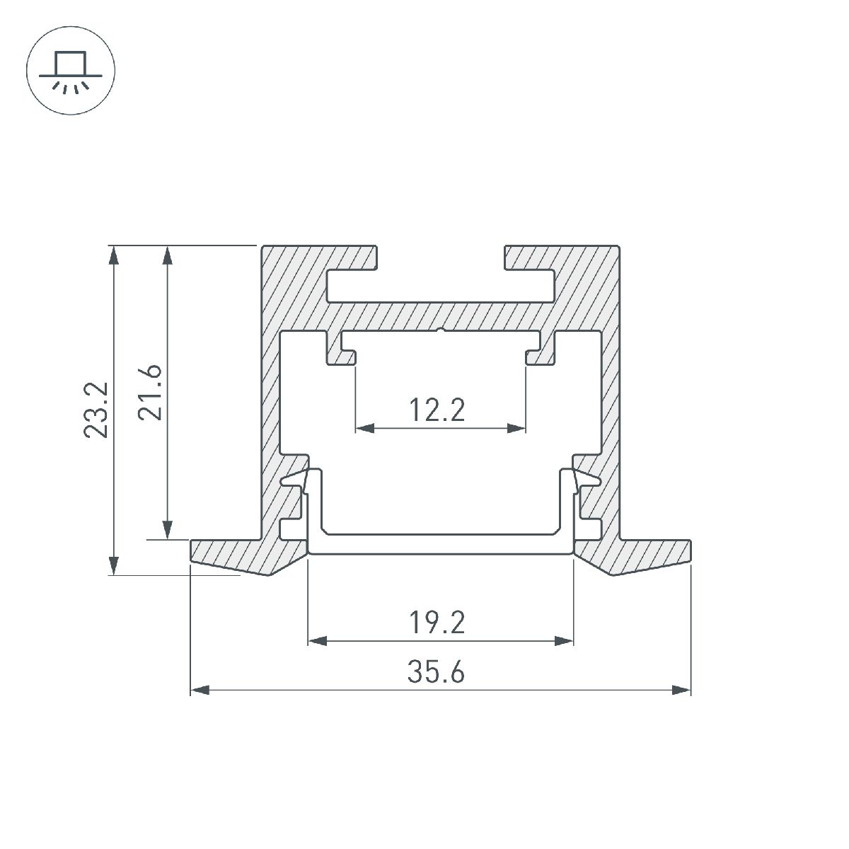 Профиль Arlight SL-LINE-3523-F-2500 WHITE 043117