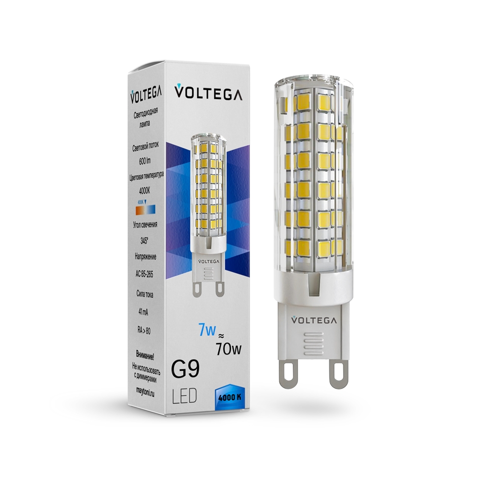 Светодиодная лампа Voltega Simple Capsule 7W 4000K G9 7188