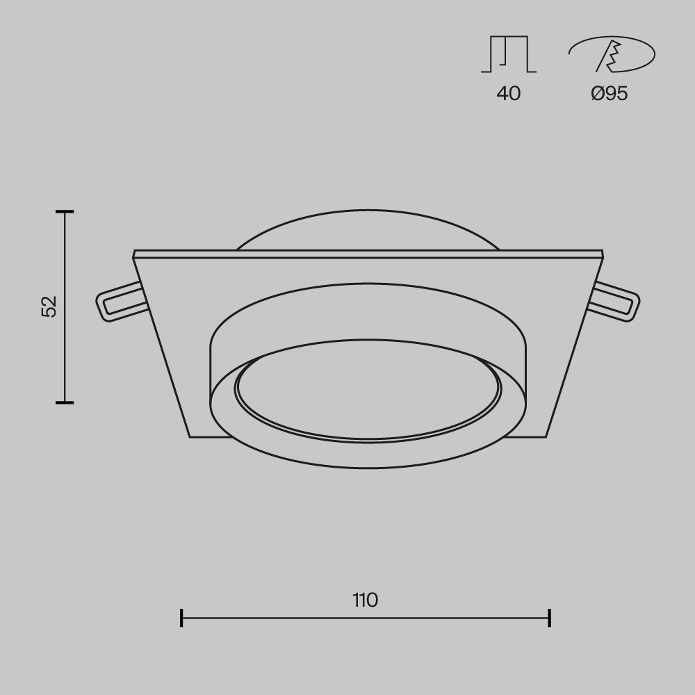 Встраиваемый светильник Maytoni Technical Hoop DL086-GX53-SQ-WB