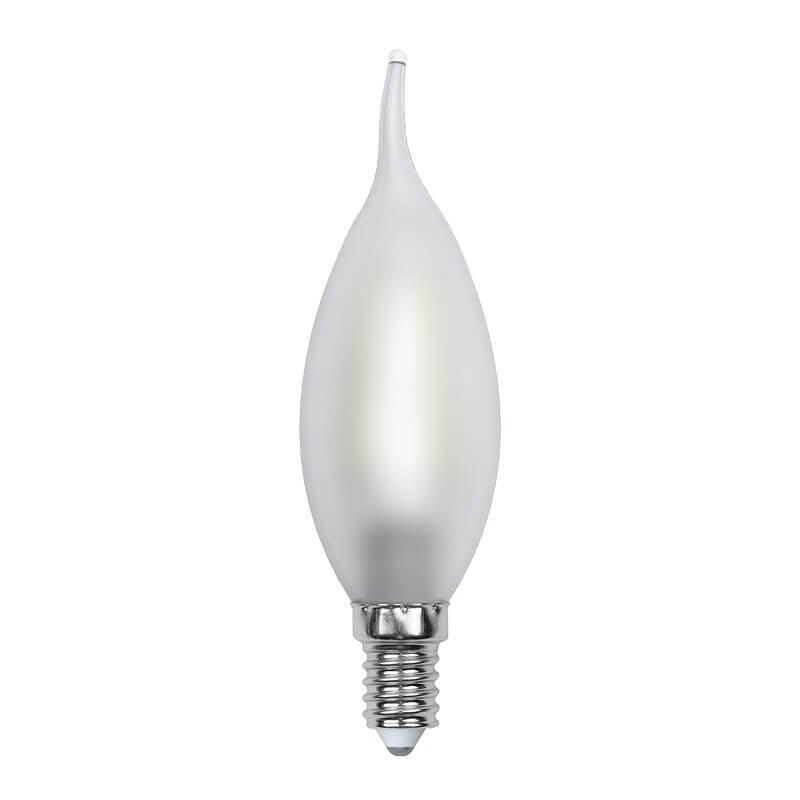 Лампа светодиодная филаментная (UL-00000306) Uniel E14 6W 3000K матовая LED-CW35-6W/WW/E14/FR PLS02WH