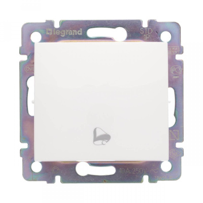 Выключатель кнопочный одноклавишный Legrand Valena Звонок белый 774216