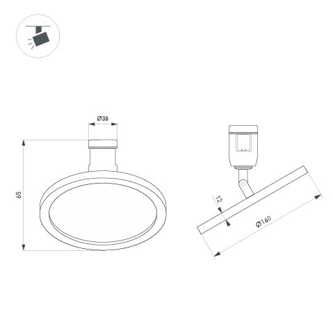 Трековый светильники Arlight ART-APRIORI-PLATO-TURN-R160-12W Day4000 047784