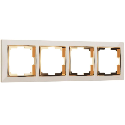Рамка на 4 поста Werkel Snabb слоновая кость/золото W0041932 4690389160929