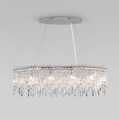 Подвесная люстра Eurosvet Blitz 60159/10 хром/ прозрачный хрусталь Strotskis a065323