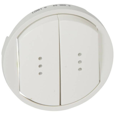 Лицевая панель Legrand Celiane выключателя двухклавишного с подсветкой белая 068004