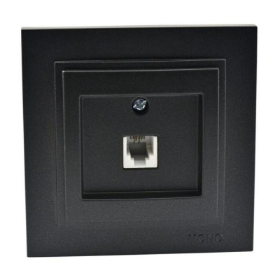 Розетка телефонная Rj45 Cat3 Mono Electric Despina графит 102-202005-124
