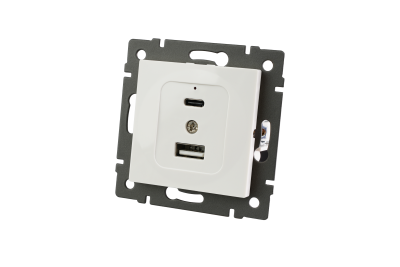 Механизм USB розетки Arlight SCT-MUAC-PL-WH-V (5V, 3A, QC4) 049839