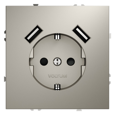 Розетка с USB, А+А Voltum S70 VLS040403 (кашемир)