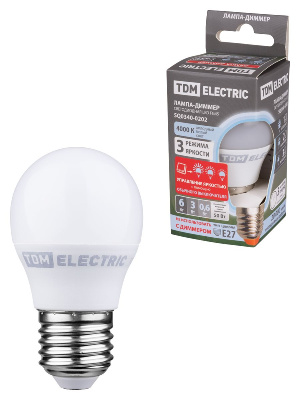 Лампа светодиодная диммируемая TDM Electric E27 6W 4000K матовая SQ0340-0202