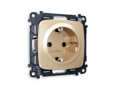 Комплект механизма розетки с/з на винтовых зажимах Ambrella Volt Omega MO606010