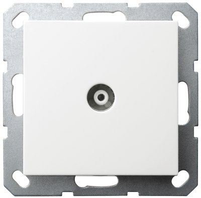 Розетка TV Jasmart проходная с накладкой белый глянцевый G6002W