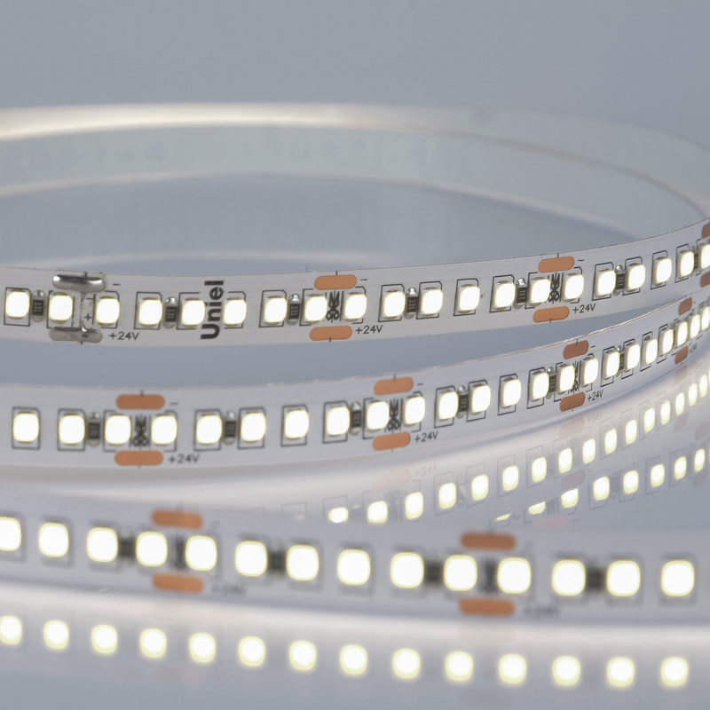 Светодиодная лента Uniel ULS-2835-180LED/m-10mm-IP20-DC24V-17W/m-5M-4000K катушка в герметичной упаковке