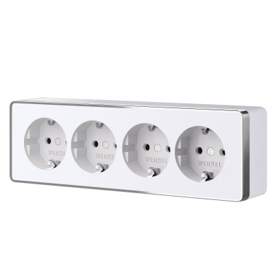 Розетка четверная с заземлением и шторками Werkel Gallant (белый) W5072210 4690389218002 a071252