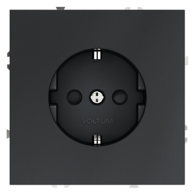 Розетка со шторками Voltum S70 VLS040207 (графит)