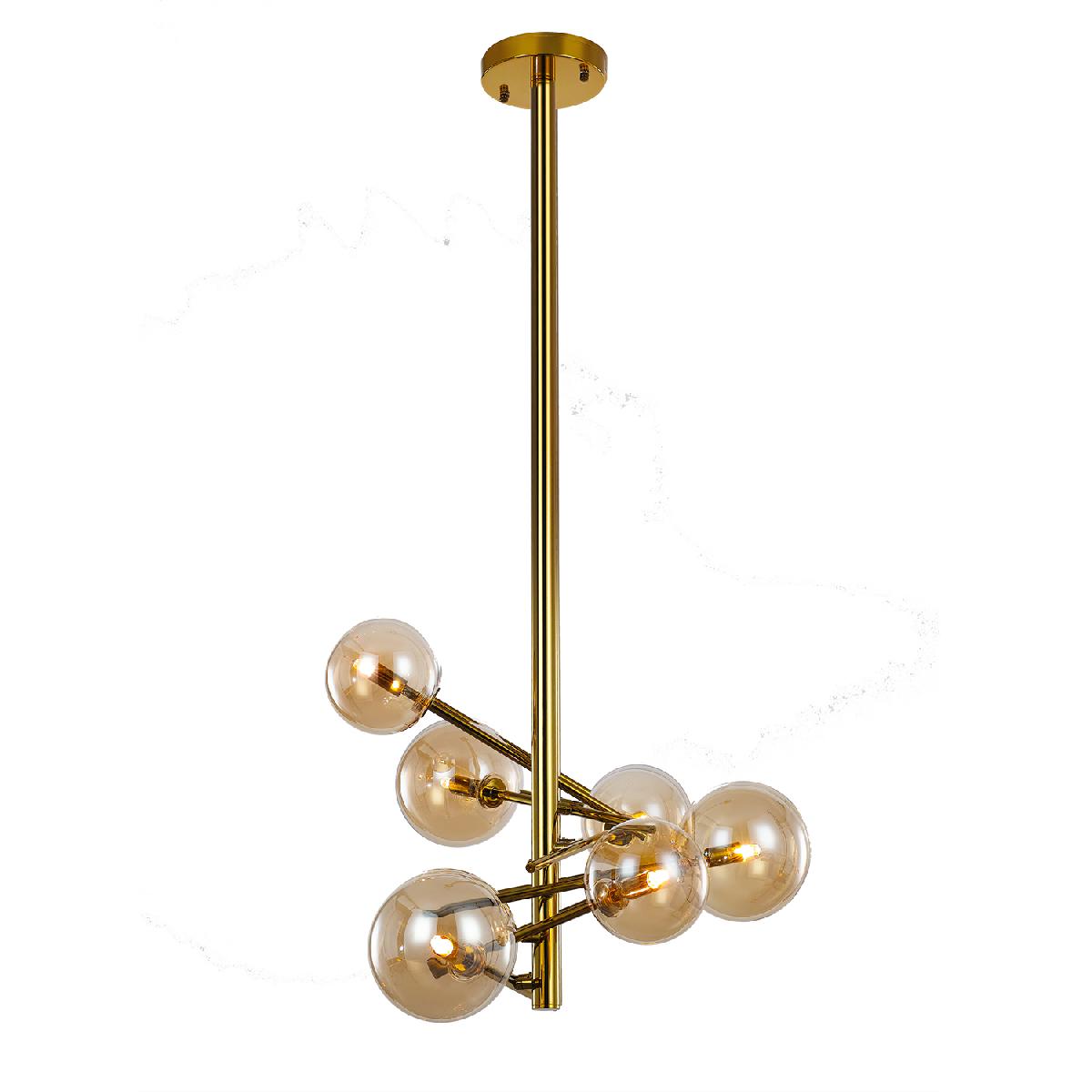 Люстра на штанге Delight Collection Globe Mobile MX19009070-6B gold