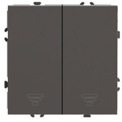 Выключатель 2-клавишный самовозвратный (механизм) Stekker Эмили RSW10-5113-09 антрацит soft touch 50367