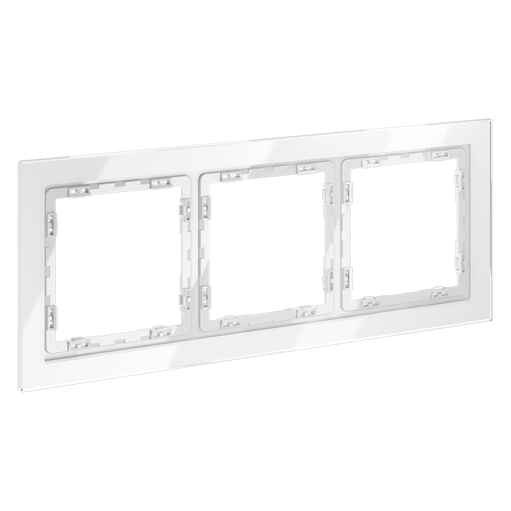 Рамка на 3 поста Voltum S70 VLS110301 (белый, стекло)
