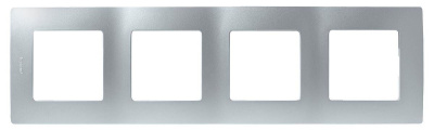 Рамка 4-постовая Legrand Etika алюминий 672554