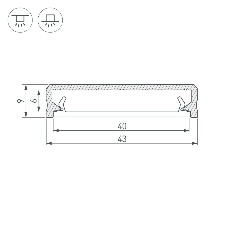 Алюминиевый профиль Arlight ALM-FLAT-S-2020 ANOD 026713(1)