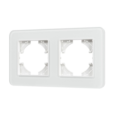 Рамка на 2 поста стеклянная Arlight FRM-OMALI-SFGS-2-WH 049708