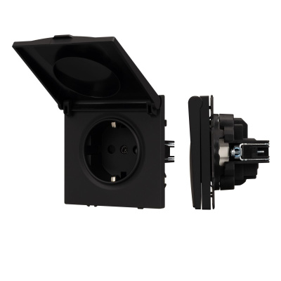 Механизм розетки влагозащищённый Arlight SCT-NOBE-MCP-SFPL-BK (230V, 16A) 054281