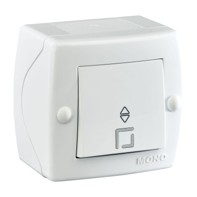 Выключатель одноклавишный проходной Mono Electric Octans IP20 10А 250В белый 104-010101-109