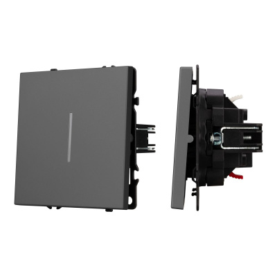 Механизм выключателя одноклавишный проходной Arlight LED SWT-NOBE-MKP1-SFPL-L-GR (230V, 10A) 054263