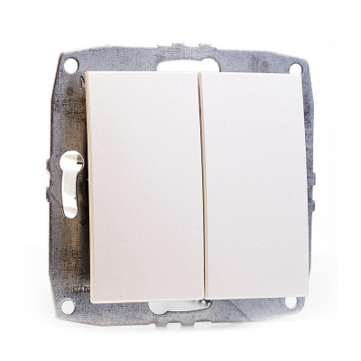 Выключатель двухклавишный Mono Electric Despina-Larissa 10А 250В жемчуг 500-002525-102