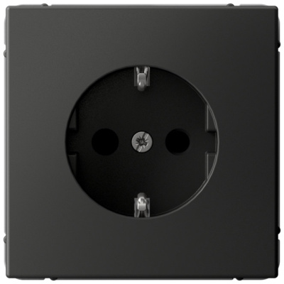 Розетка с заземлением со шторками, 16А, механизм, быстрозажим. клем. Systeme Electric ArtGallery Базальт GAL001445S