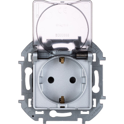 Розетка с/з со шторками с защитной крышкой Legrand Inspiria 673742